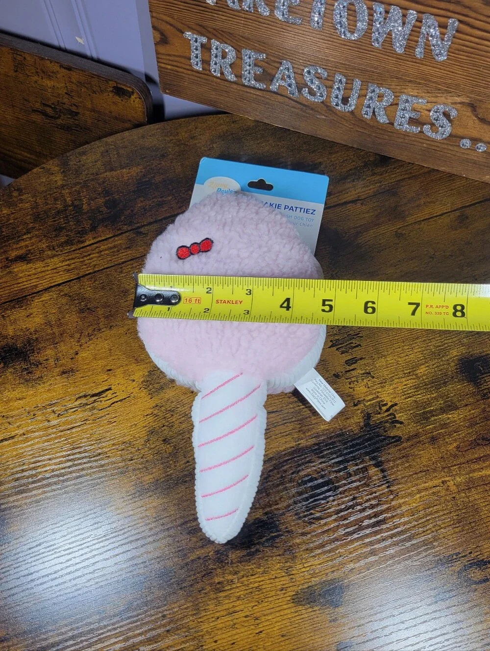 Zippypaws Pink cotton candy Plush Squeak Toy for dogs